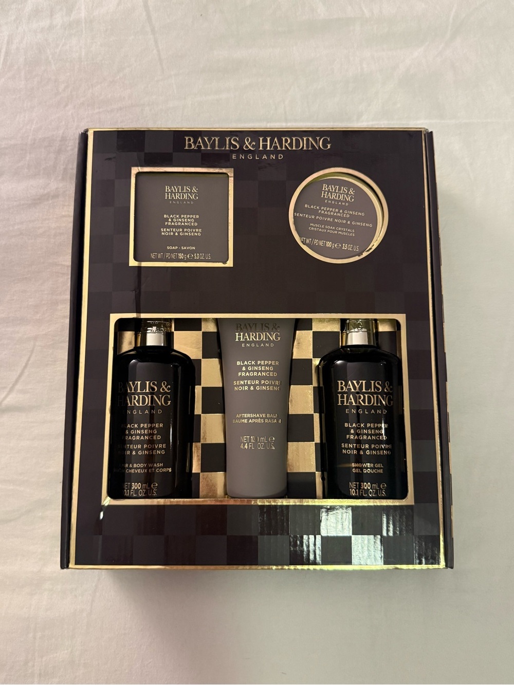 Baylis & Harding Men’s 5-Piece Bath & Grooming Gift Set Black Pepper & Ginseng